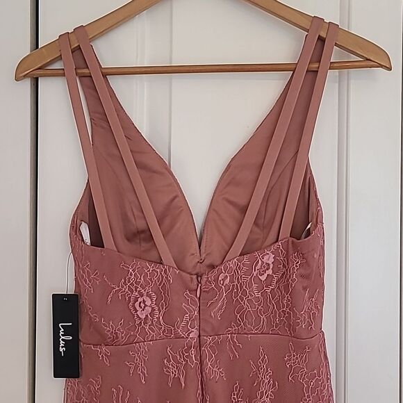 Lulus Fueled by Love Mauve Pink Lace Mini Skater Dress Size S - Picture 10 of 15